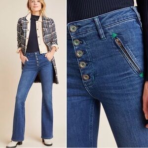 Pilcro And The Letterpress Anthropologie High-Rise Trouser Bootcut Jeans